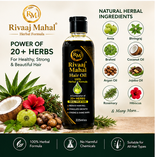Rivaaj Mahal Hair Oil | Herbal Hair Care/ 20+ Herbs Herbal Hair Oil