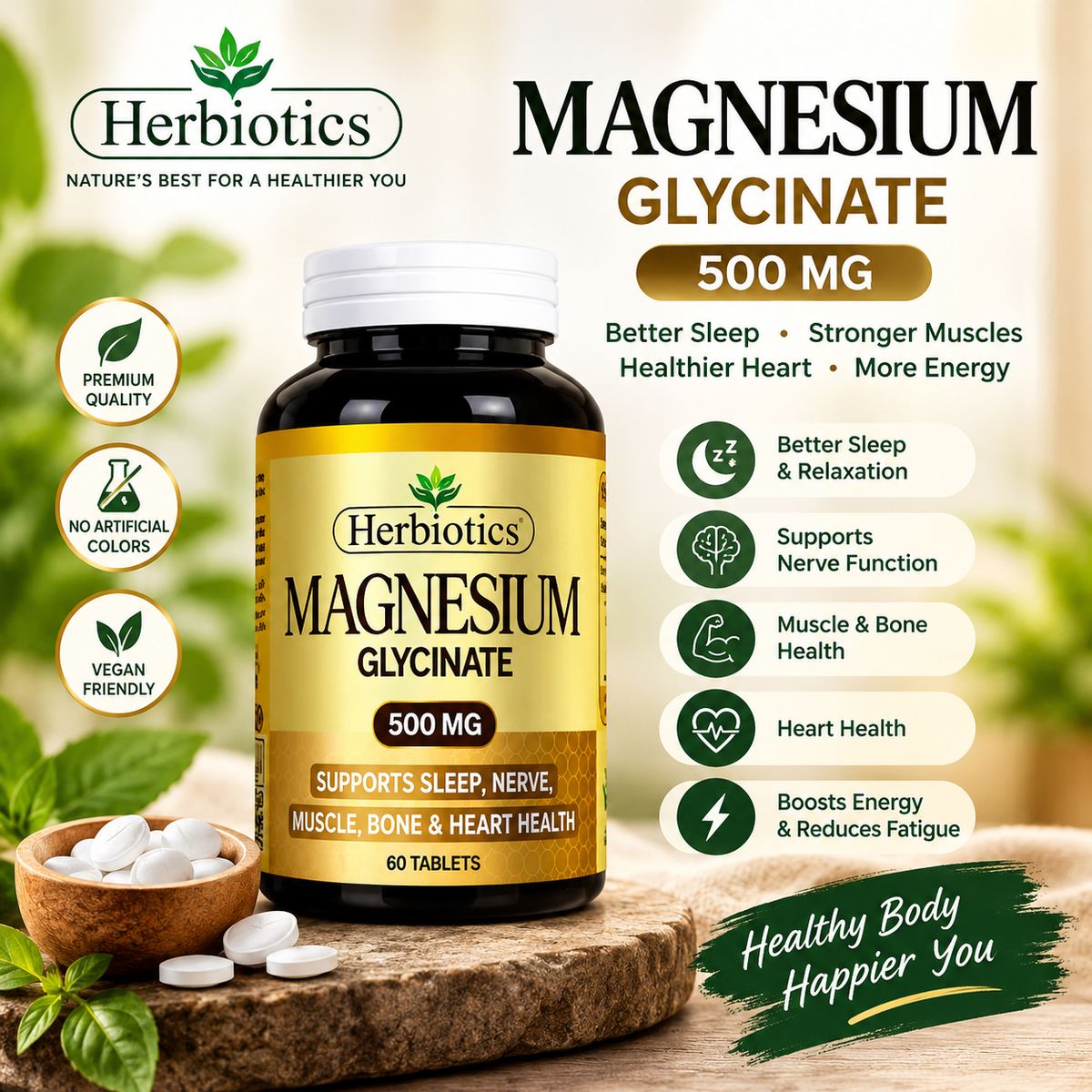 Magnesium Glycinate 500mg – Everyday Wellness