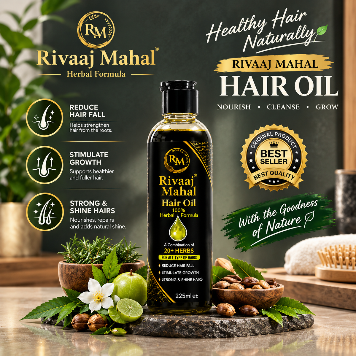 Rivaaj Mahal Hair Oil | Herbal Hair Care/ 20+ Herbs Herbal Hair Oil