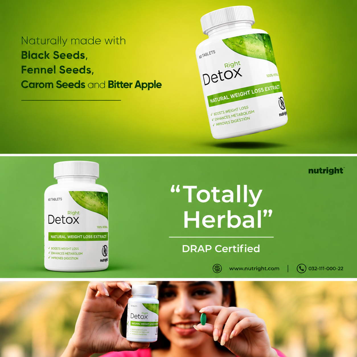 Detox Right By Nutright | Its 100% Organic And Plant-Based Natural | Daily Detox & Premium Herbal WellnessWellness