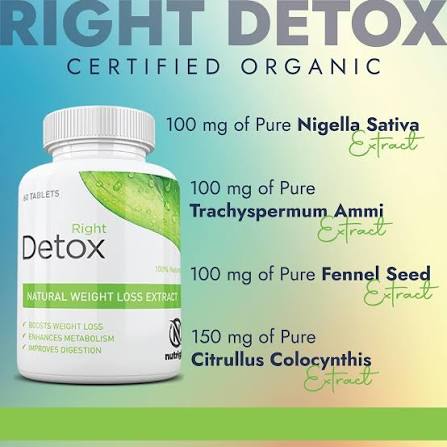 Detox Right By Nutright | Organic And Plant-Based Natural | Premium Herbal Wellness